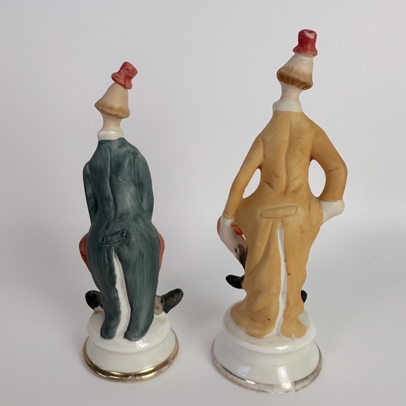 VTG MANN MCML‎ XXX CERAMIC PORCELAIN BISQUE CIRCUS CLOWNS 2 FIGURINES SCULPTURES - Picture 2 of 5